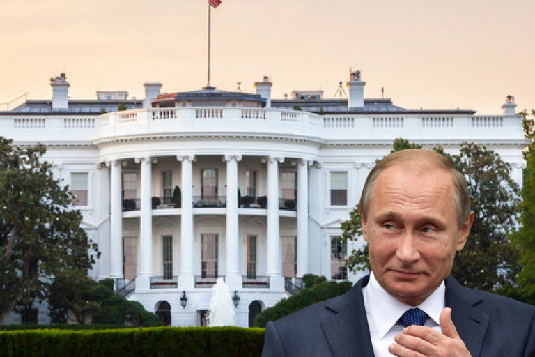 Putin in front of the White House Putin in front of the White House